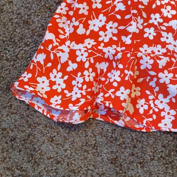 J crew factory poppy orange and white floral skirt XXS nwot - Picture 2 of 5